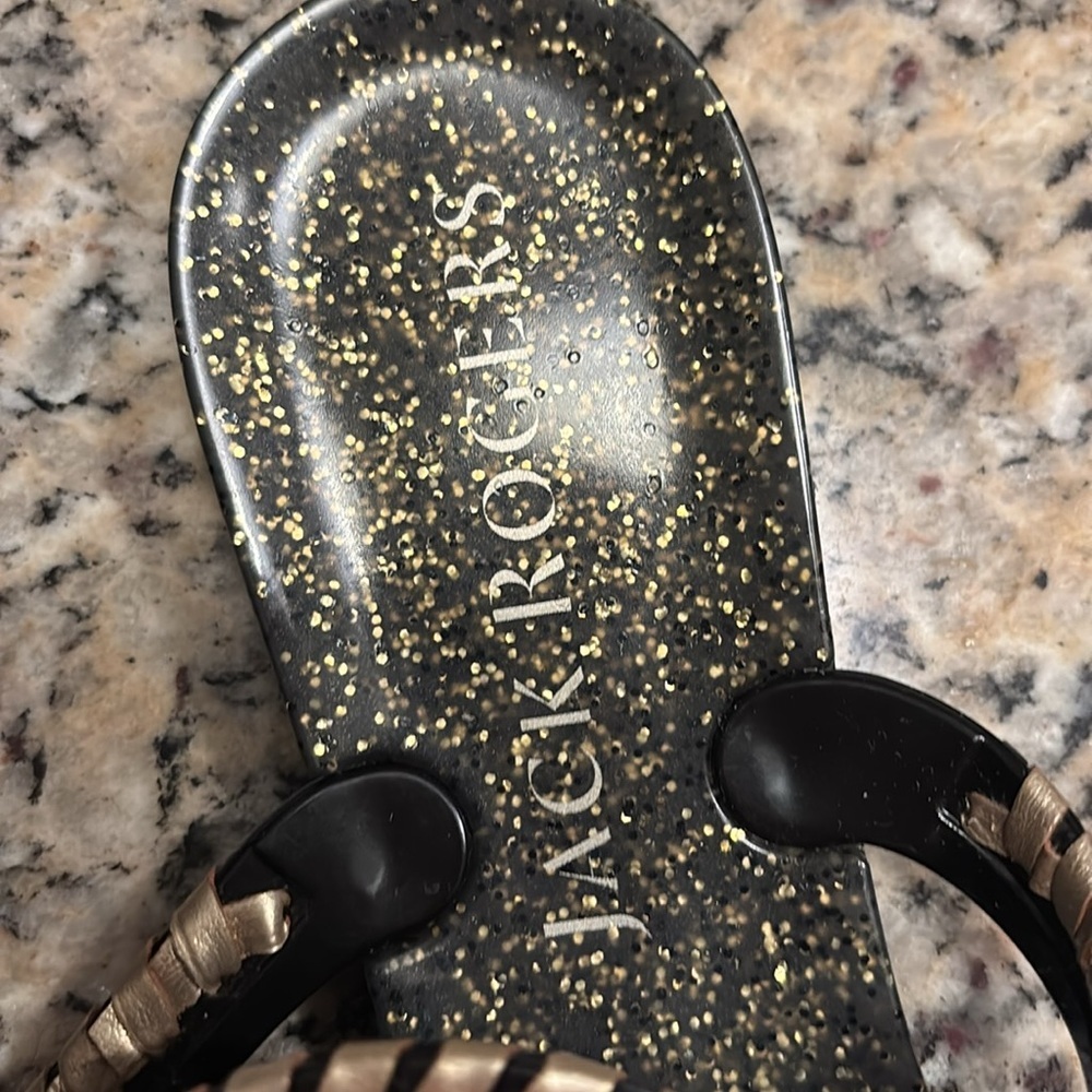 Jack rogers Stylish Black and Gold Women's Sandals - Picture 3 of 4